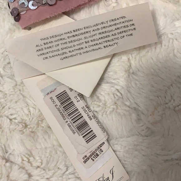 Nwt Eliza J pink rose gold mesh sequin fit & flare formal party dress - Picture 8 of 9